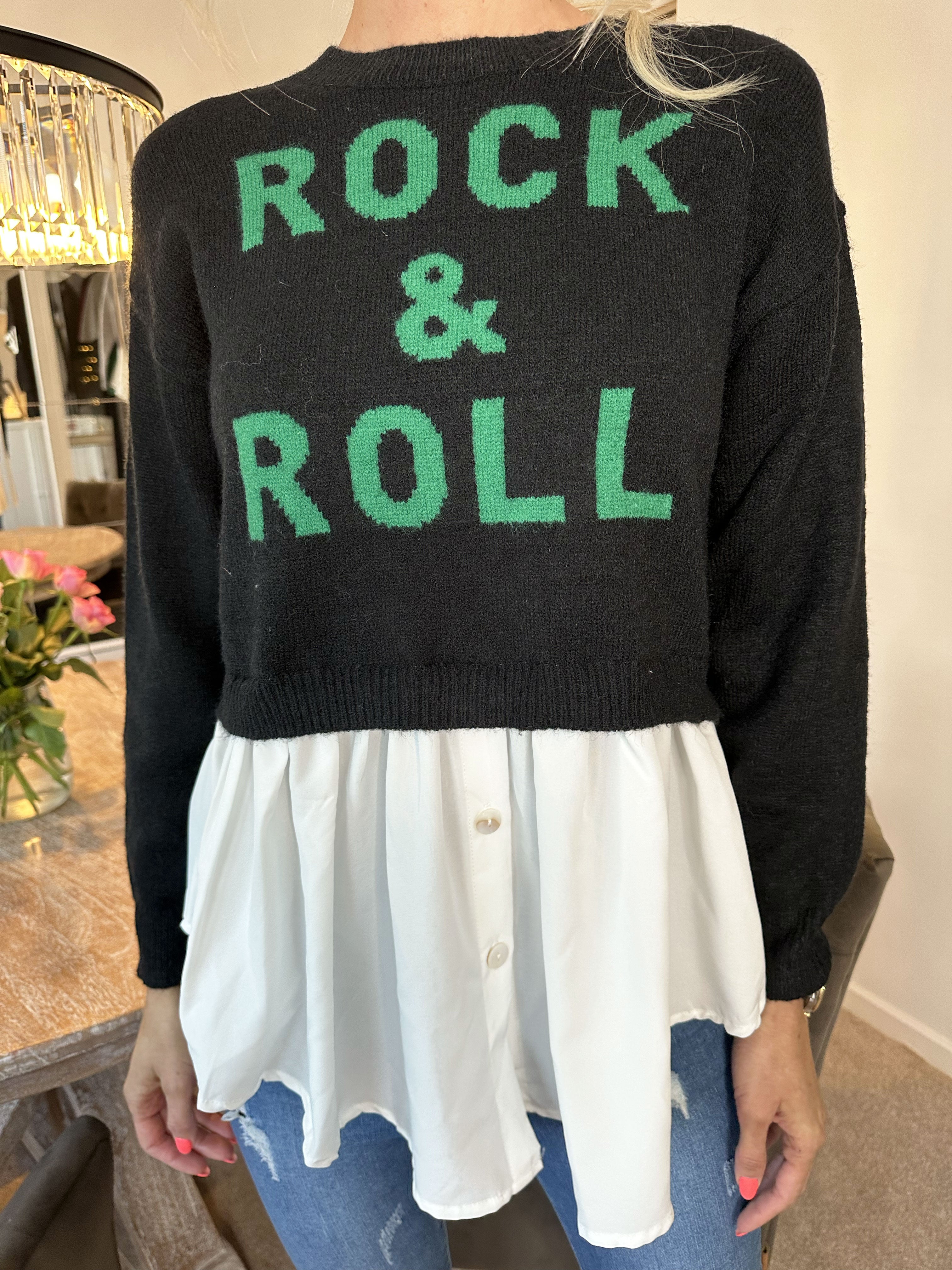 Rock N Roll - Strikbluse med sødt skjorte skød